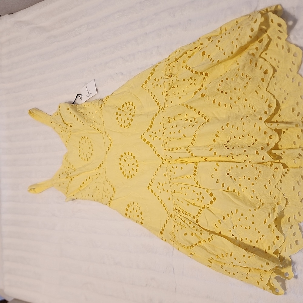 NWT Japna Springtime Eyelet Yellow Dress